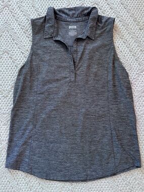 Duluth Sleeveless Polo Tank Top Large Gray